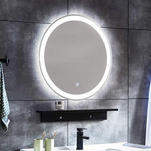 Specchio Rotondo retroilluminato, Specchio da Bagno Illuminato a LED da Parete, specchi per Trucco con sensore di Luce Touch Control, vanità, Camera da Letto (20 Pollici)