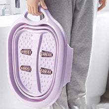 Venus valink Vasca da bagno pieghevole per piedi con rulli massaggianti per cure sanitarie per piedi stanchi, bacino portatile per bagno cucina, secchio pieghevole per campeggio all'aperto