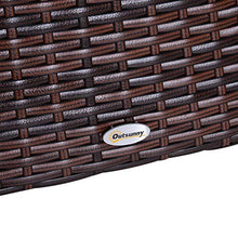 Outsunny Tavolino da Giardino con Ripiano Inferiore e Foro per Ombrellone da 4.5cm in Rattan 54x54x55cm Marrone