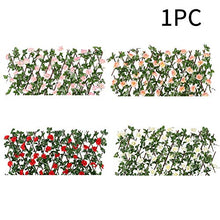 ALEOHALTER - Recinzione artificiale per piante da giardino, con fiori artificiali espandibili, protezione dai raggi UV, per balconi, cortili, finestre