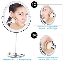 YUESEN Ovale Doppia Faccia Specchi Specchio Bagno,Specchio da Trucco Ingranditore Make Up Specchiera da Tavolo,Argento