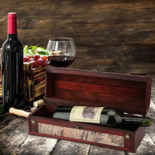 Hztyyier Scatola per Bottiglia di Vino in Legno Vintage con Finitura Anticata, Cassa per Bottiglia in Legno, Scatola per l'imballaggio di Bottiglie Singole per Vino Rosso Champagne