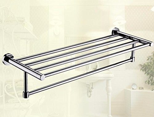 MBYW Portasciugamani Moderno e Minimalista Alto carico Portasciugamani Elegante da Bagno Mensola portaoggetti Porta Asciugamani, Doppio Ponte, Montaggio a Parete, portaoggetti per Bagno, 60 * 20 cm
