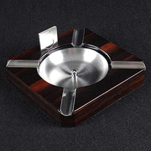 NIHAOA Accessori del Sigaro Piazza di Legno Solido Cigar Ashtray W/Acciaio Inossidabile