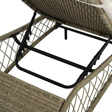 FAMIROSA Lettino Prendisole con Cuscino in Polyrattan Grigio-4700