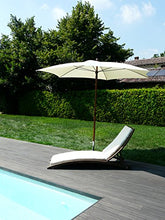 Maffei Art 66 Madera. Ombrellone Esagonale Diametro cm.280 in Tessuto PolyMa. Telaio Effetto Legno. Made in Italy. Colore Ecru