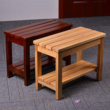 Sgabello da Doccia Lungo Sgabello Legno Massello Impermeabile A Doppio Strato Bagno Doccia Sgabello Scarpe Rack Scarpe Cambio Sgabello Forte capacità Portante