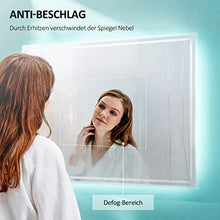 EMKE Specchio da bagno LED, 100 x 60 cm, con altoparlante Bluetooth 4.1, interruttore touch, anti-appannamento, orologio