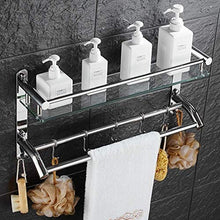 Great Coat Ganci, Mensole bagno 2-Livello in acciaio inox cosmetici Mensola e 7 mm di spessore vetro temperato mensola del bagno Sospensione Telaio con 3 ganci e 5 ganci del telaio Tieni la grande vit