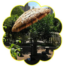 Hula Paglia Sintetica Ombrello 6ft Colore Naturale Stile Hawaiano Ombrello del Giardino della Spiaggia del Patio della Piscina Regolazione Inclinazione, con manovella da 32 mm in Ferro CMXZ