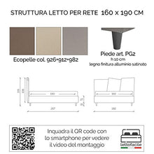 LettoFacile montalo in 30 Minuti - Letto Matrimoniale Dots Frame in Ecopelle - Struttura senza rete - Made in Italy (160 x 190 cm)