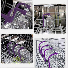 Stemware Saver, Supporto per Bicchiere da Vino in Silicone, Set Di 4 Accessori per Lavastoviglie Flessibili per Bicchieri da Vino o Champagne (Viola), HJJ