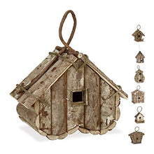 Relaxdays, Naturale Reladays Casetta per Uccelli, da Appendere, in Legno Non Trattato, Balcone, Terrazza, HLP 32x29x16 cm, Desing D