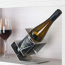 YLCJ Portabottiglie da Tavolo Moderno in Acciaio Inossidabile, espositore per portabottiglie da Vino Singolo, Elegante portabottiglie per Vino per Gli Amanti del Vino (Argento)