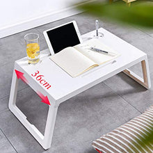 Tavolo da Letto Portatile, Tavolo da Computer Pieghevole, Supporto per Laptop con Slot per Tazza, Tavolino da Divano in ABS per Leggere, Lavorare E Guardare Film