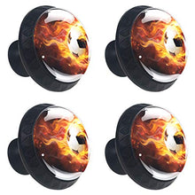 Set di 4 maniglie rotonde per armadio da cucina, credenza, cassettiera, cassettiera, con viti, per cucina, comò, armadietto, bagno, guardaroba, pallone da fuoco sportivo