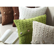Cuscino A Maglia Incantevole in Cotone Cuscino Decorativo Maglia Modelli Quadrati Caldo Gettare Cuscino Home Divano Letto Decor Creativo,LightBrown
