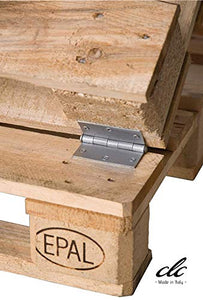 Divano divanetto 2 posti con Ruote, in Pallet EPAL per Salotto e Interni -Made in Italy- Naturale, 120x80x78