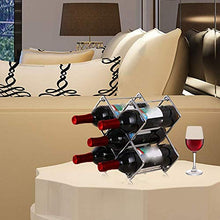 Cuasting Portabottiglie da 5 bottiglie di vino, pieghevole, autoportante, design moderno, salvaspazio per casa, cucina, ufficio, (argento)