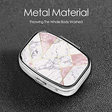 Scatola quadrata per pillole per medicina, motivo: Nexus geometrico rosa oro alla moda, organizer per pillole da viaggio, per integratori di vitamine