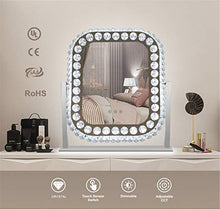 LOVEHOUGE Specchio per Il Trucco con Luci,Specchio Cosmetico in Cristallo con Luci Dimmerabili,Touch Screen,Specchio Cosmetico Girevole A 360 Gradi