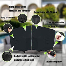 ZJBJ Mobili da Patio Copertura da Esterno Couch Secter Curvo Protector 600D Heavy Duty Black 190x36x39 Pollici Impermeabile per Set di divani a Mezzaluna