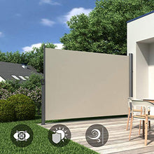SONGMICS Tenda Laterale 180 x 350 cm (A x L), per Balcone e Terrazzo, Protezione Privacy, Parasole, Separatore, Beige GSA185E