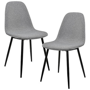 [en.casa] Sedia Sala da Pranzo in Un Set di 2-86 x 46cm - Grigio