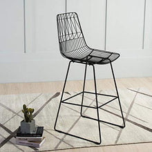 LXYPLM Sgabello Sedie Bar Barstools Ferro battuto Hollow Bancone Sedie Seduta con Schienale, Semplice for Il Tempo Libero Alti sgabelli for casa Pub Cafe Kitchen Arredo Bar Cucina (Color : Black)