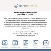 Planetmöbel Mobiletto da bagno in ceramica, con specchio, per ospiti, 40 cm, opaco (grigio opaco)