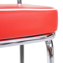 Coppia sgabelli Design Anni 50 Avellino Metallo Ecopelle 46x38x107cm Rosso