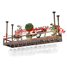Soffitto Semplice e Creativo Portabottiglie Semplice e Creativo Portabottiglie da Appendere in Ferro Metallico Portabottiglie da Vino Portabicchieri Altezza Regolabile, PZW, B, 60 * 35cm