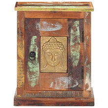 vidaXL Comodino Decorato con Buddha 40x30x50 cm in Legno di Recupero