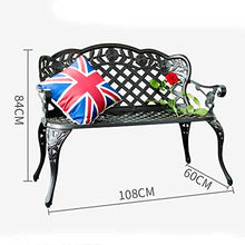 LXLH Panca da Giardino Panca da terrazza Panche da Giardino panchine Decorative retrò, Panca in Alluminio con Schienale e braccioli, Sedia a Sdraio per Balcone all'aperto, Adatto per Prato, veran