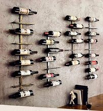 JHSHENGSHI Scaffale portaoggetti, Portabottiglie da Vino in Ferro Stile retrò Multi-Bottiglia Bottiglia di Vino Rosso Sospensione Decorazione murale Espositore per Vino Creativo