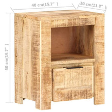 vidaXL Comodino Arredamento Comò Tavolino Notte Arredo Stand Tavolinetto Mobili Camera Letto Cassettiera Madia Legno di Mango Grezzo Massello