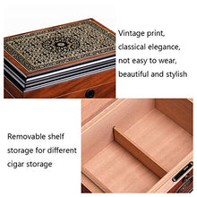 Ljf Cigar Box Cigar Moisturizing Cabinet Travel Portatile di Grande capacità Cedar Wood Cigar Cabinet Cigar Alcoholized Idratante Box Retro Stampa Umidificatore può Contenere 50 Best Gift