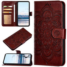 Robinsoni Cover Compatibile con LG K30 2019 Case Scintillare Glitters Lucido Portafoglio Libro Custodia 3D Mandala Stampato Pelle PU Libretto Cover Retro Foglio Flip Magnetica Caso, Marrone