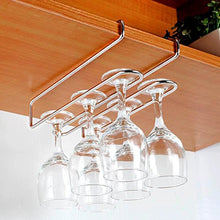 2 file portabicchieri da vino sotto lo scaffale per bicchieri da vino in acciaio inox sotto gli scaffali