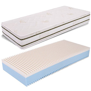 miasuite i sogni italiani Materasso Top Singolo in Memory Foam 80X190 Alto 22 CM Ortopedico in Aloe Vera