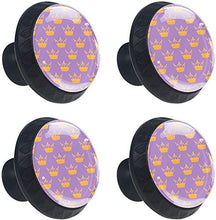 Golden Queen Crown Purple Pomelli per Porta Set di 4 Pomelli per Mobili Manopole per Cassetti Cucina Armadio Vetro