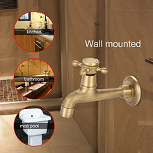 Zerodis G1/2 Rubinetto in Ottone Montaggio a Parete Solido d'Epoca Singolo Rubinetto dell'Acqua Fredda Miscelatore Rubinetto Monocomando con Pad Tenuta per Lavandino Cucina Bagno Lavabo Mop Pool