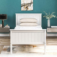 Wealthgirl - Struttura letto in legno con testiera e pediera, per cameretta dei bambini, colore: avorio