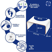 Well Care Sgabello Bagno Fisiologico Legno Bianco - Poggiapiedi Adulti per WC - Sgabellino Squatty da Toilette - Panchetto contro la stitichezza