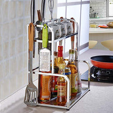 LYM &ripiano di stoccaggio Scaffali da Cucina, scaffale Multifunzione in Acciaio Inossidabile, ripiano for scaffali -2 Strati Scaffale di Finitura