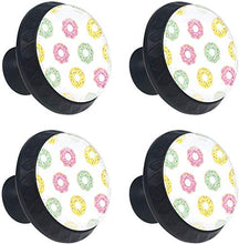 Modello di ciambella verde giallo rosa Pomelli per Porta Set di 4 Pomelli per Mobili Manopole per Cassetti Cucina Armadio Vetro