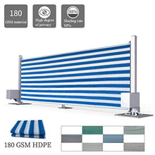 Summer supplies Paravento per Balcone,Protezione per la Privacy,in HDPE Senza Viti, Copertura permeabile per balconi,Corda da 4 * 1,5 m,Strisce Bianche e Blu