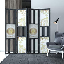Room Screen Even Schermo divisorio in Legno Artigianale a 4 Pannelli, Fascino Classico Tradizionale, Schermo Pieghevole Mobile, Schermo in Legno Massiccio