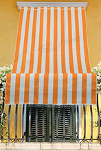 Tenda da Sole con Kit Ganci e Anelli in Tessuto a Righe Resistente da Esterno o Balcone Misura cm 200x295 Dis.1 Arancio