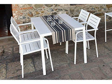 RD ITALIA Tavolo da Giardino 188x88x75 cm in Acciaio Dorio 190X90 Bianco
